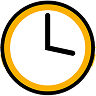 DX-ROI Simple clock icon with a yellow outline showing the time as approximately 2:00.