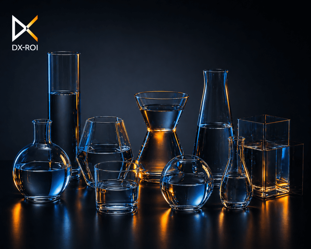 Vases filled with water